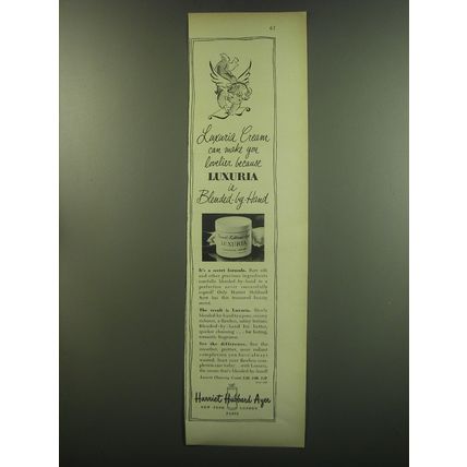 1949 Harriet Hubbard Ayer Luxuria cleansing Cream Advertisement
