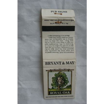 old Matchbook Cover - Pub Signs - Royal Oak