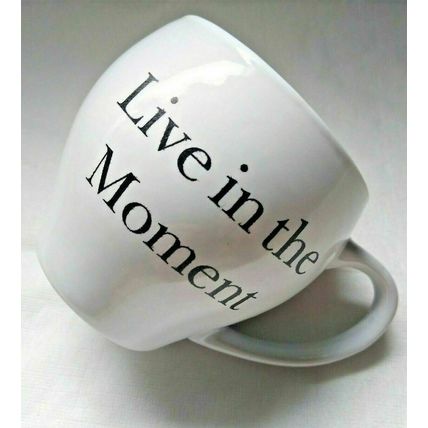 "Live In The Moment" Mug White Black Lettering
