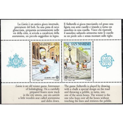 San Marino 1989 Michel Bloc Feuillet 12 Neuf ** Cote (2006) 30.00 Euro Europa