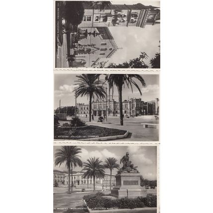 Messina Military Italian Army Monument & Palazzo Cathedral 3x RPC Postcard s