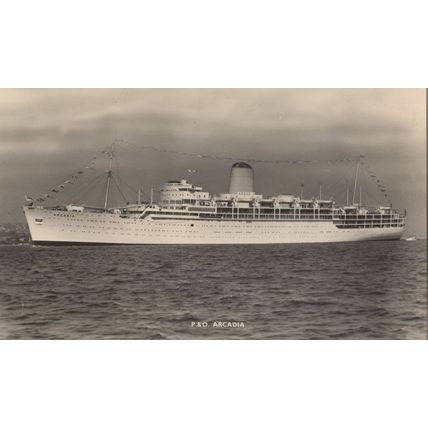 P&O Arcadia Real Photo Old Ship Postcard