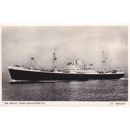 SS Kenuta Pacific Steam Navigation Company Ship Old RPC Postcard