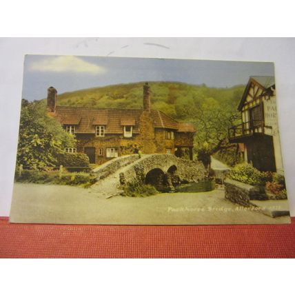 PACK HORSE BRIDGE, ALLERFORD, SOMERSET used postcard by Blackmore 1966 pm =