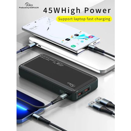 Konfulon PD 45W Power Bank 20000mAh 18W Super Fast Charge for iPhone iPad Pro UK