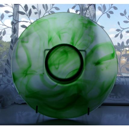 Art Deco Davidson Green Cloud Glass Bowl / Vase. P/N 204D