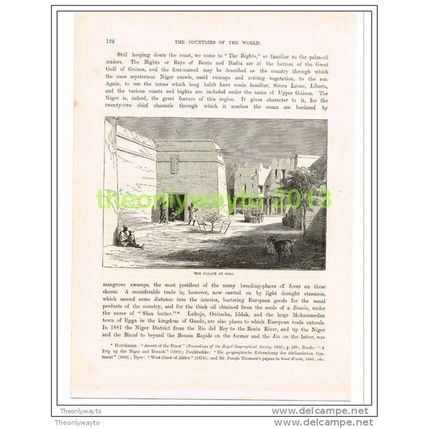 THE PALACE AT SEGO, NIGERIA, Book Illustration c1890