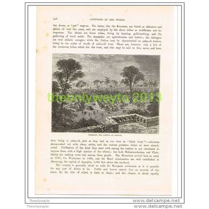 COOMASSIE, ASHANTI, GHANA, Book Illustration c1890