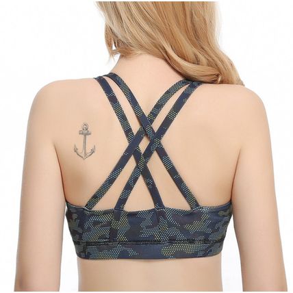 Sports Bra for Women, Criss-Cross Back Padded Strappy Sports Bras Gym