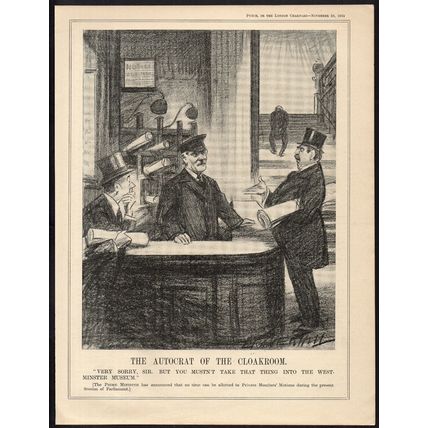 AUTOCRAT OF THE CLOAKROOM 1934 Leonard Raven-Hill PUNCH CARTOON PAGE