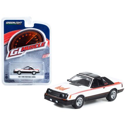 1981 Ford Mustang Cobra Polar White and Black with Red Stripes "Greenlight Mu...