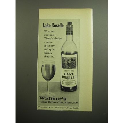 1960 Widmer's Lake Roselle Wine Advertisement