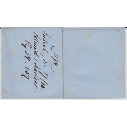Mi: 19 used 1872 on entire Luebeck Bahnhof 27.11.1874