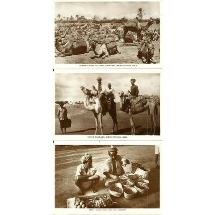 ADEN Three Photographic Postcards (V. Studio, Aden)