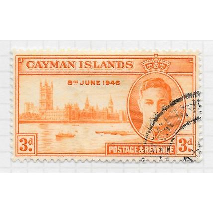 CAYMAN ISLANDS 1946 KG6 VICTORY USED SG128 128 SG