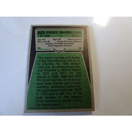 1975 Topps Football Card # 344 Ernie McMillan VG-Ex (4) St Louis Cardinals