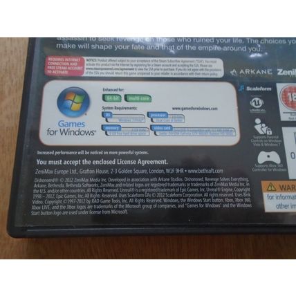 Dishonored PC DVD