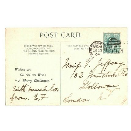 Postcard The Old Old Wish Winter Scene with HENLEY ON THAMES 353 Duplex Pmk 1905