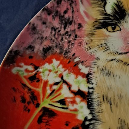 Vintage Jamestown Fine China Decorative CAT PLATE Kitten Porcelain Japan Dish