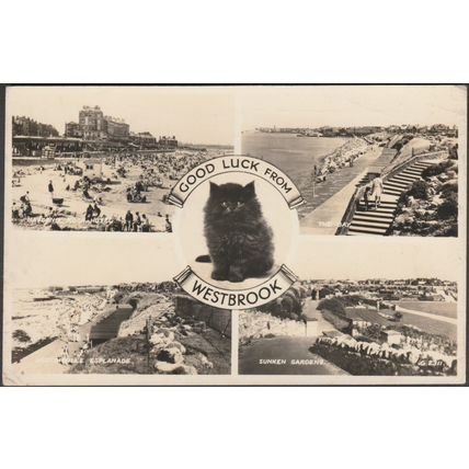 Good Luck from Westbrook, Kent, 1956 - Valentine's RP Postcard