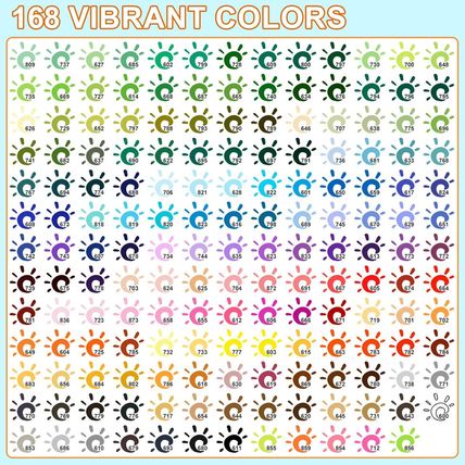 168 Colors Soft Brush Tip Acrylic Paint Markers Set, Pens for Rock, Wood, Fabric