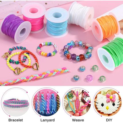 Lanyard String Kit, Cridoz 6Pack Plastic Lacing Cord Gimp String Lanyard Weaving