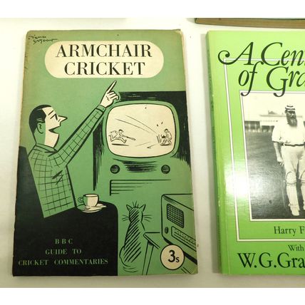 5x Vintage Cricket Books Sidney Barnes - Test Match Records - WG Grace &c