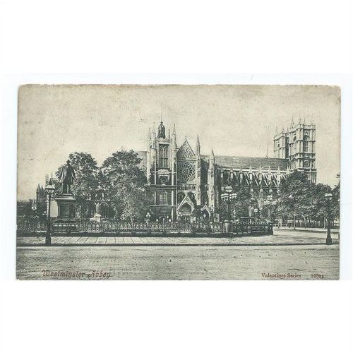 london postcard westminster abbey posted1906 postmarked habsheim germany
