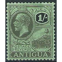Antigua 1929 SG76 1/- Black/Emerald Mounted Mint ... .