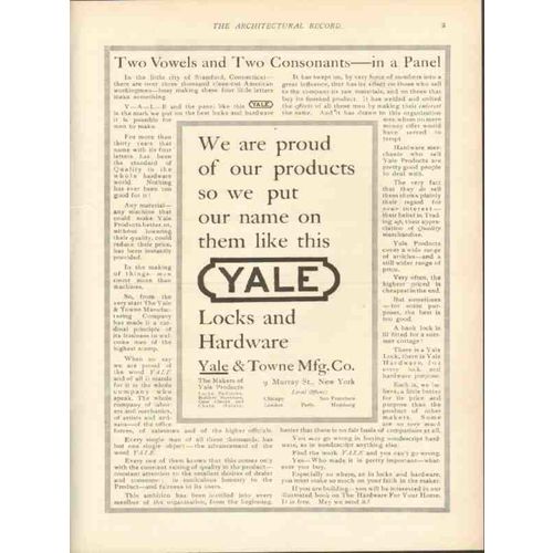 yale towne mfg company 1912 were proud of our products vintage ad
