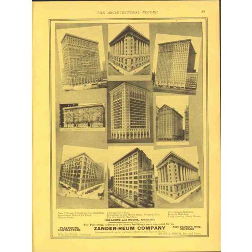 zander-reum company 1912 plastering contractors chicago il vintage ad