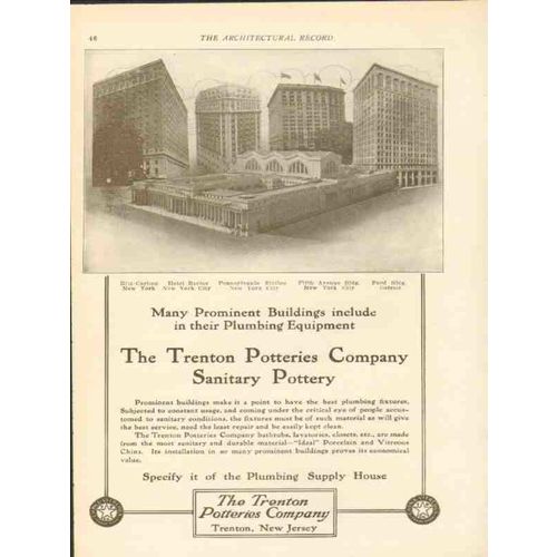 trenton potteries company 1911 many prominent buildings vintage ad