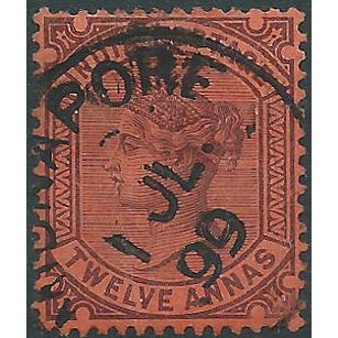India 1888 SG100 12a Purple/Red Fine Used....