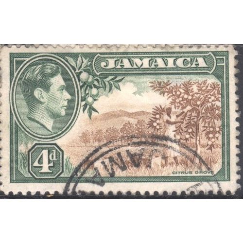 Jamaica 1938 - SG127 - 4d brown/green - Citrus Grove - used