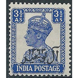 Muscat 1944 SG8 3 1/2a Blue Mounted Mint . ..