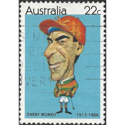 AUSTRALIA, SPORT, Jockey, Darby Munro 1913-1966, blue 1981, 22c, #3