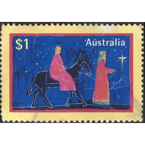 AUSTRALIA, CHRISTMAS, Ride to Bethlehem, blue & yellow 1998, $1, #2