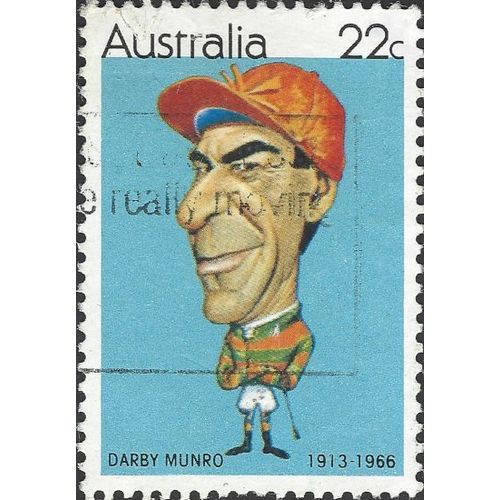 AUSTRALIA, SPORT, Jockey, Darby Munro 1913-1966, blue 1981, 22c, #4