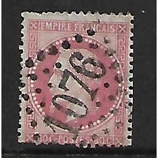 FRANCE 1868 80c PALE ROSE SG 122? FINE USED