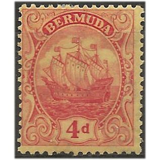Bermuda 1924 SG85 4d Red/Yellow Mounted Mint . ..