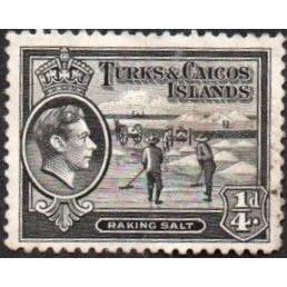Turks & Caicos Islands 1938. 1/4 Penny Value. Raking Salt. Fine Used