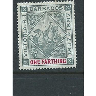 barbados stamps sg116 sg 116 mild creasing nice specimen. 1897 hm