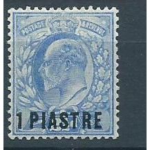 british levant stamps turkish currency sg25 sg 25 edward v11 hm fine fresh