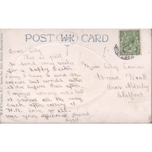 Antique GB PC 1917 - Wishing you a happy Easter
