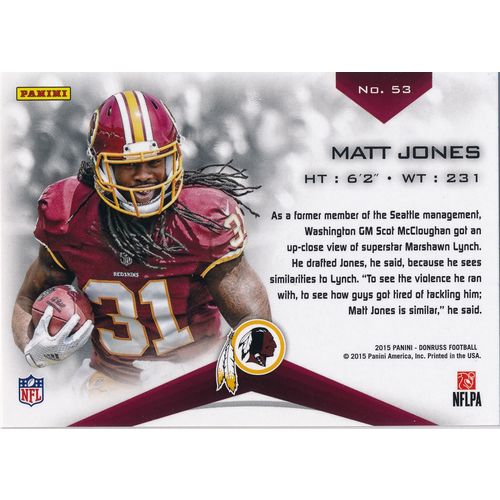 2015 Donruss Football Elite 53 Matt Jones RC Washington Redskins