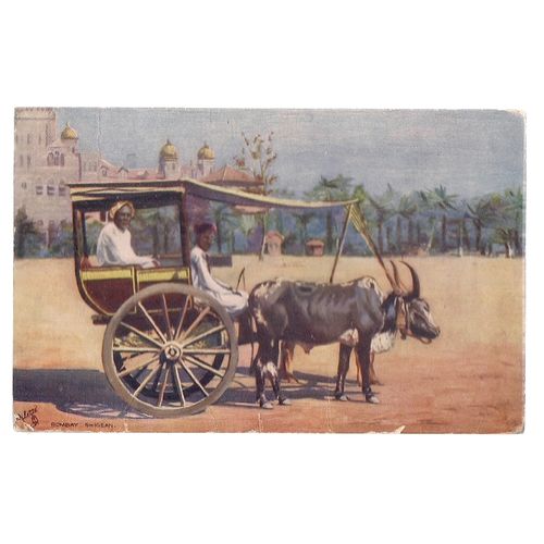 SHIGEAN, BOMBAY, INDIA used postcard 1920 postmark Raphael Tuck & sons Oilette =