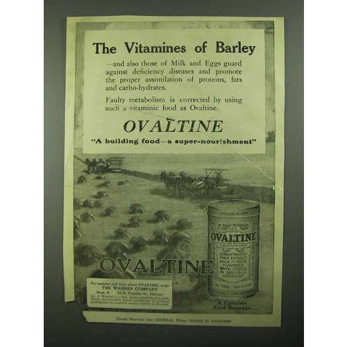 1918 Ovaltine Drink Ad - The Vitamines of Barley