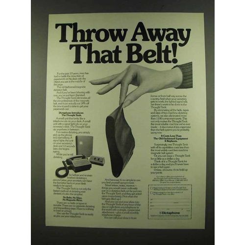 1972 Dictaphone Thought Tank Ad - Throw Away Belt