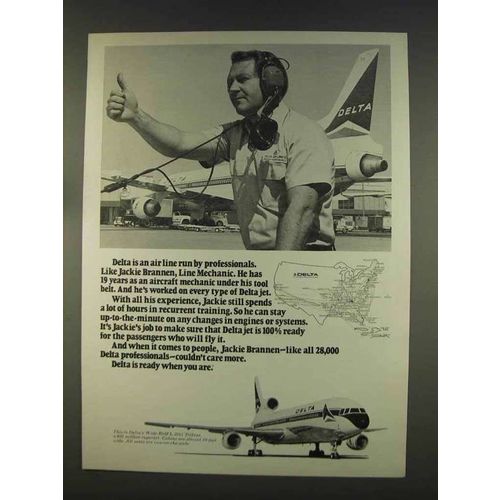 1977 Delta Air Line Ad - Jackie Brannen Mechanic