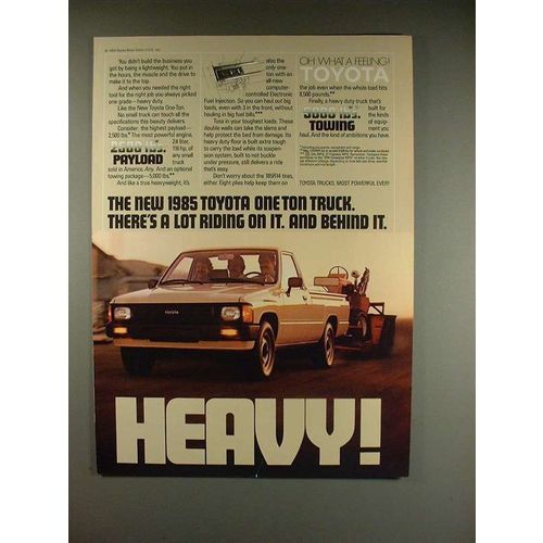 1985 Toyota One Ton Truck Ad - Heavy!